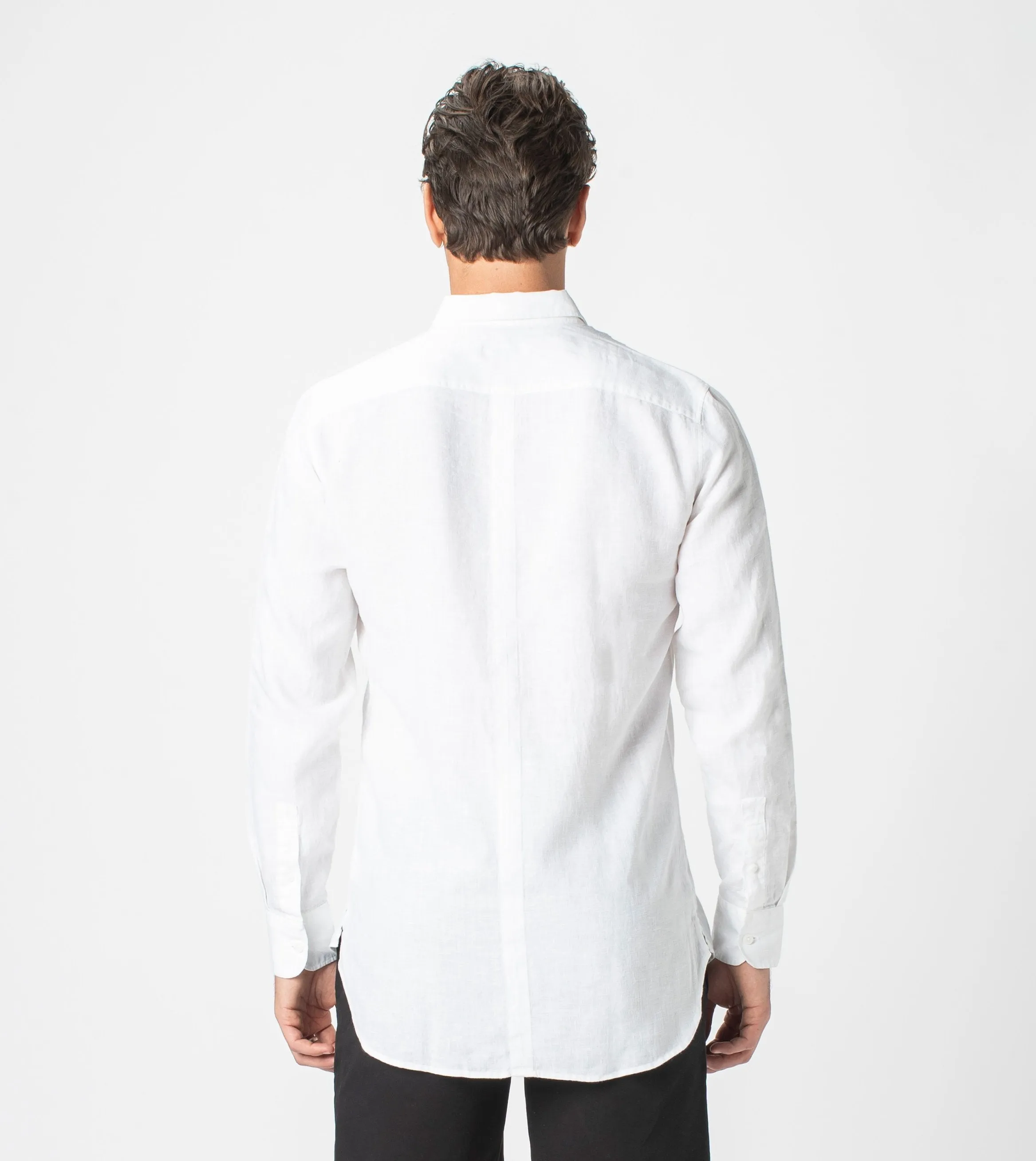 7 Foot LS Linen Shirt White