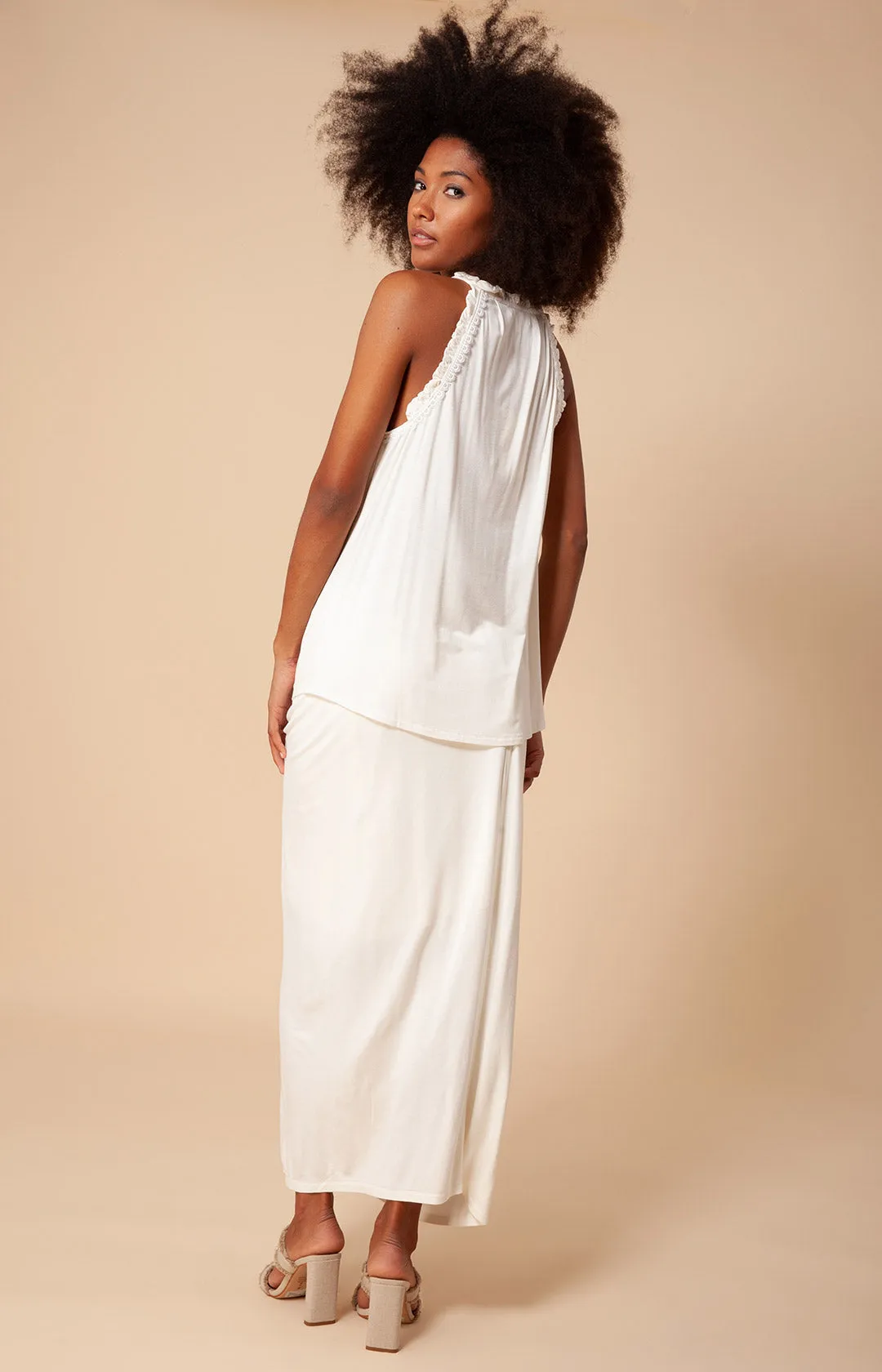 Adaline Draped Solid Jersey Skirt