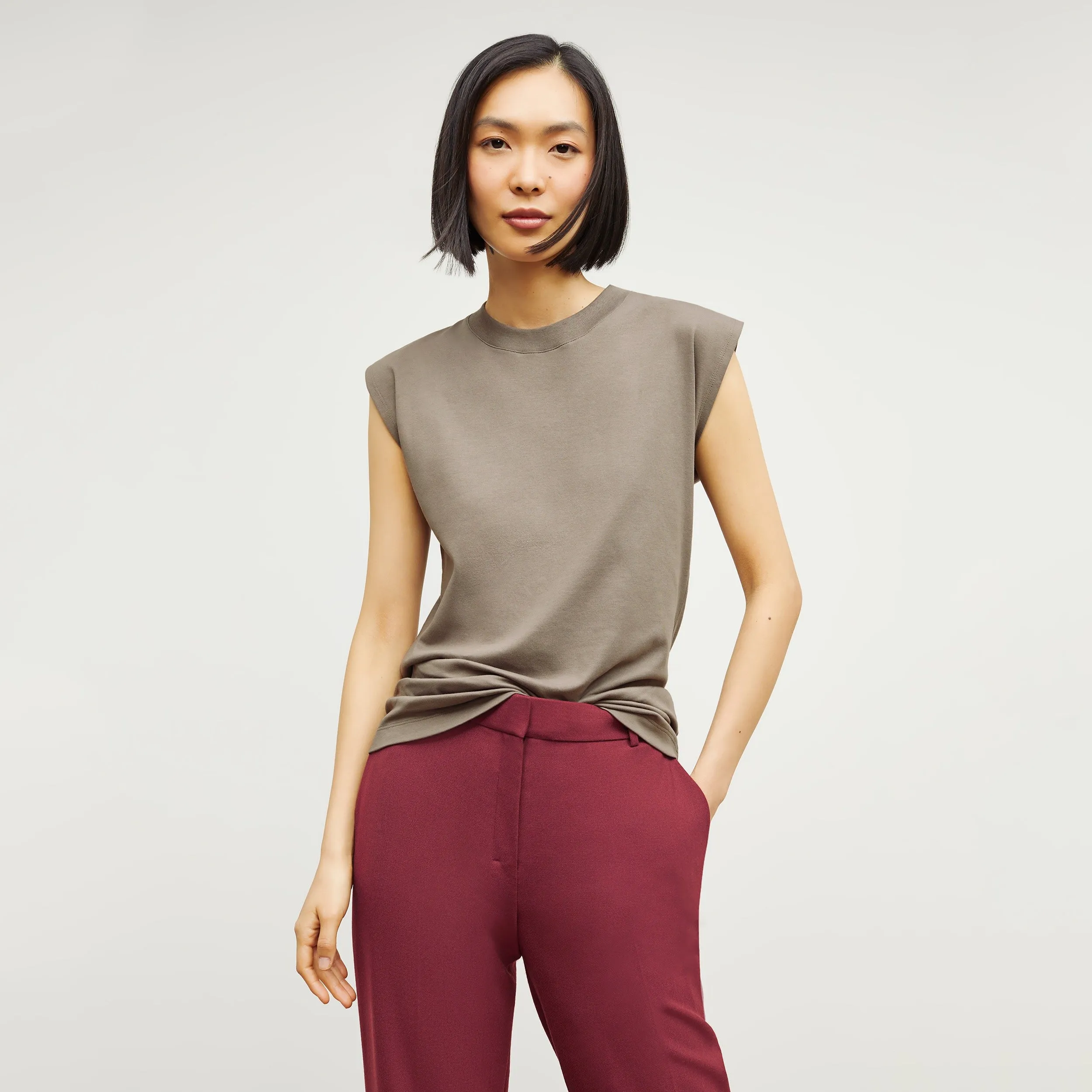 Alina T-Shirt - Pima Cotton :: Pebble