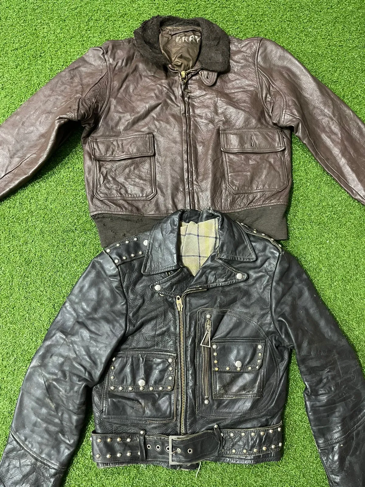 Antique leather jackets 17 psc