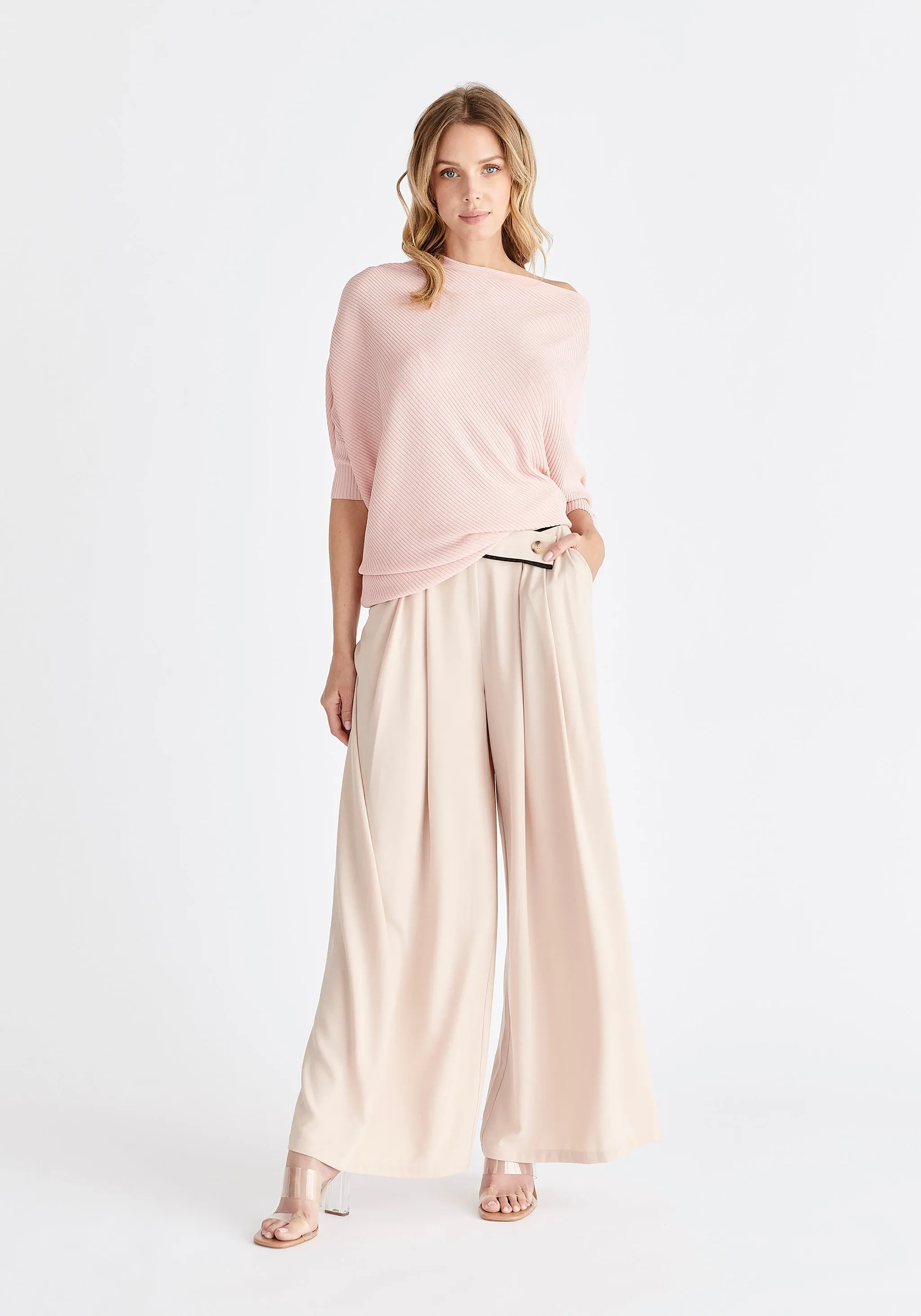 Asymmetric Waistband Trousers