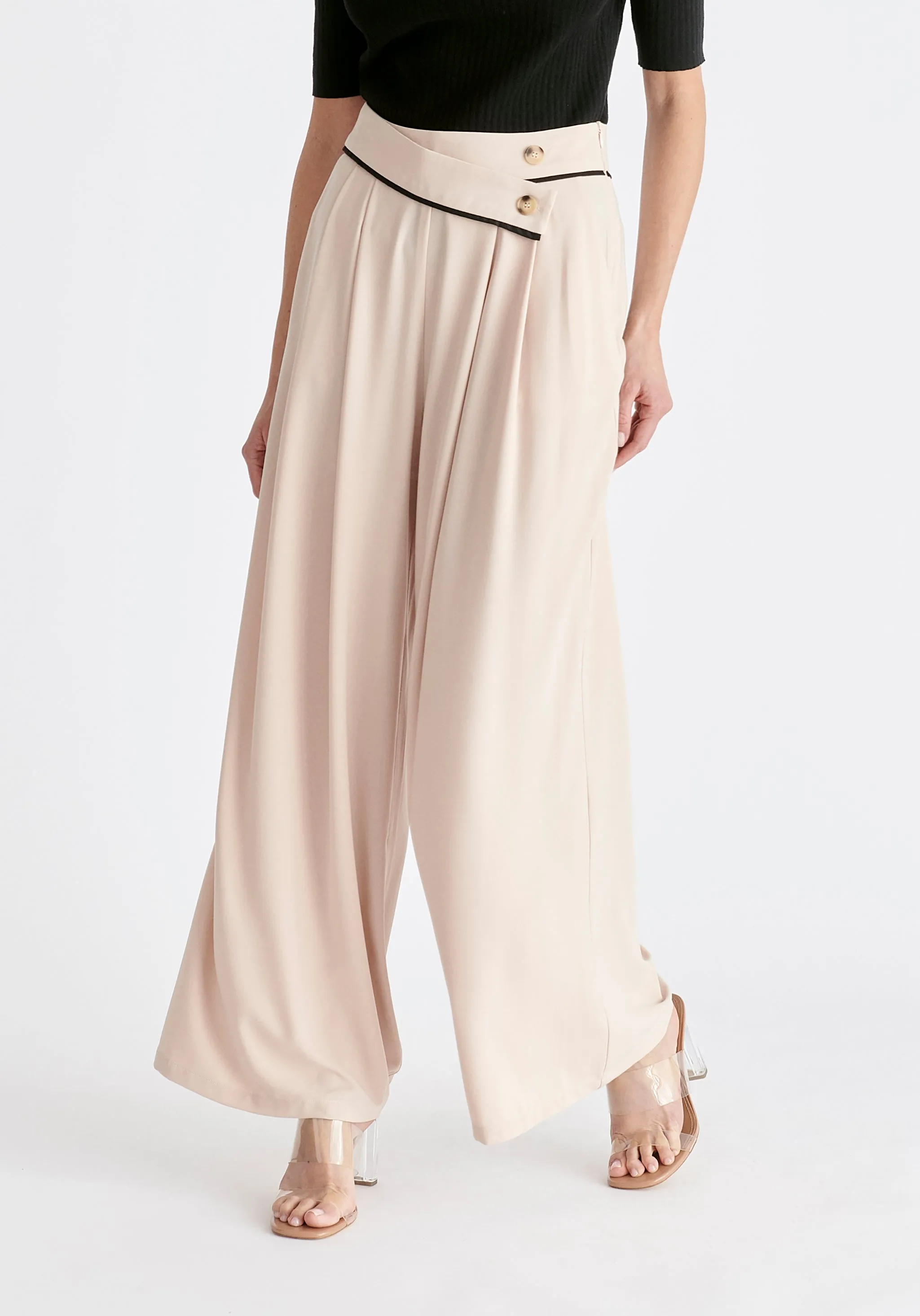 Asymmetric Waistband Trousers