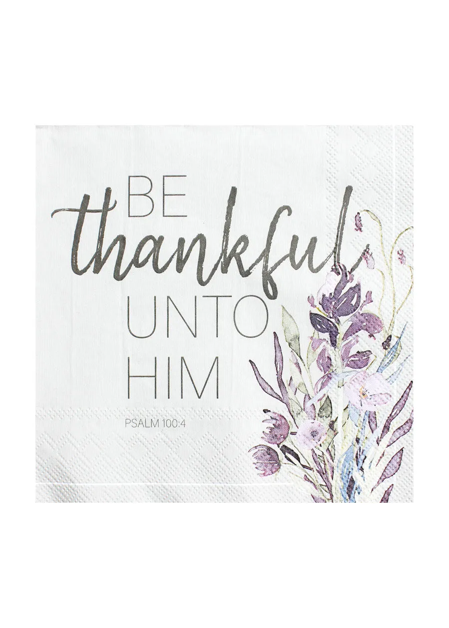 Be Thankful Floral Luncheon Napkin