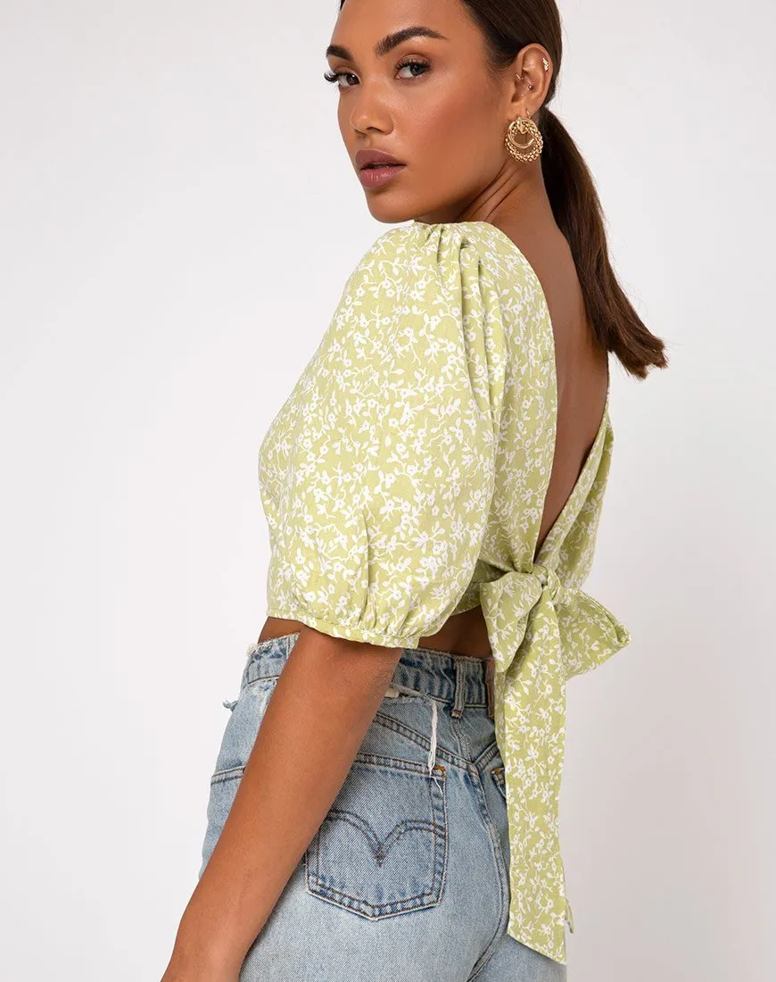 Bija Crop Top in Botanic Mint Foam