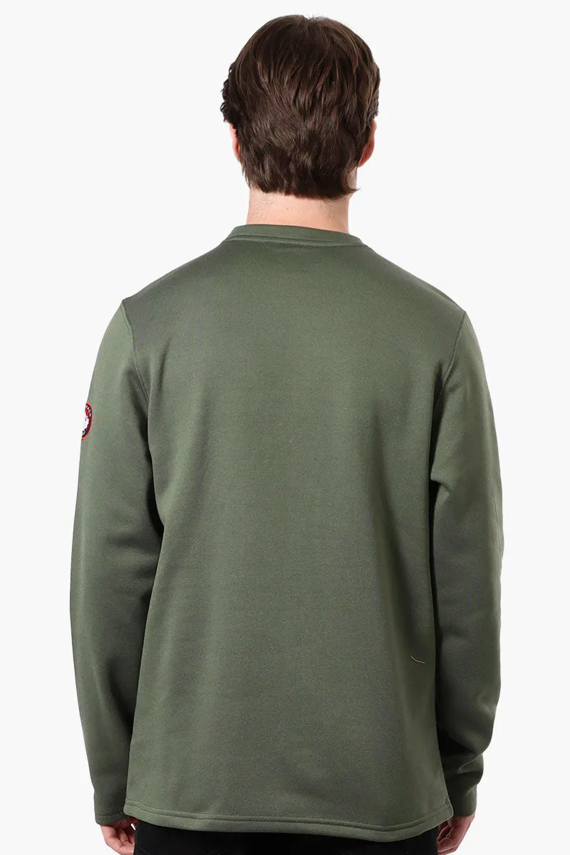 Canada Weather Gear Fleece Henley Sweatshirt - Olive