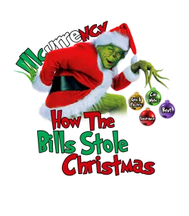 CHRISTMAS UGLY SWEATERS Black T-Shirt (How the bills stole christmas)