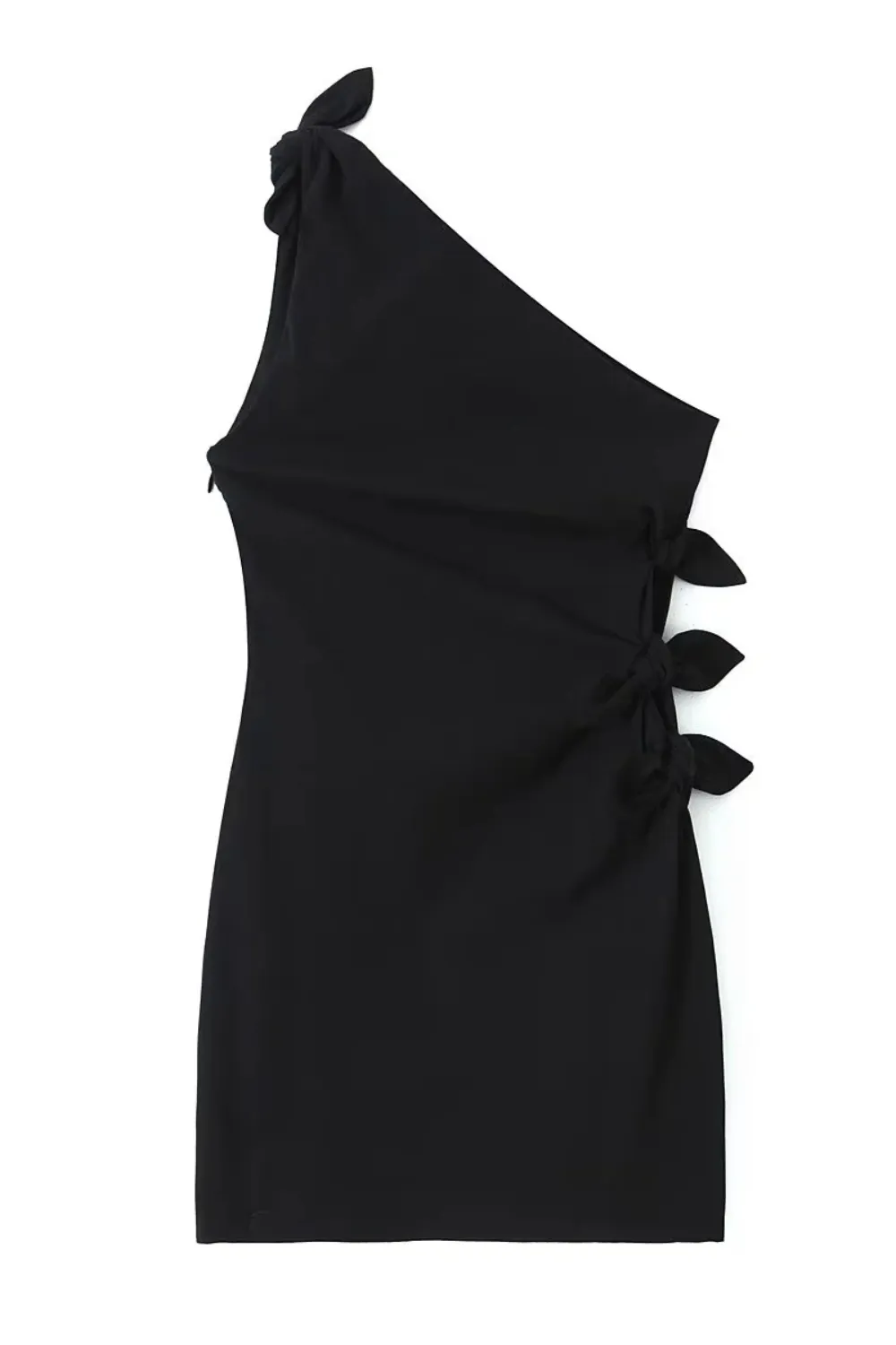 'Clara' One-Shoulder Knotted Short Dress