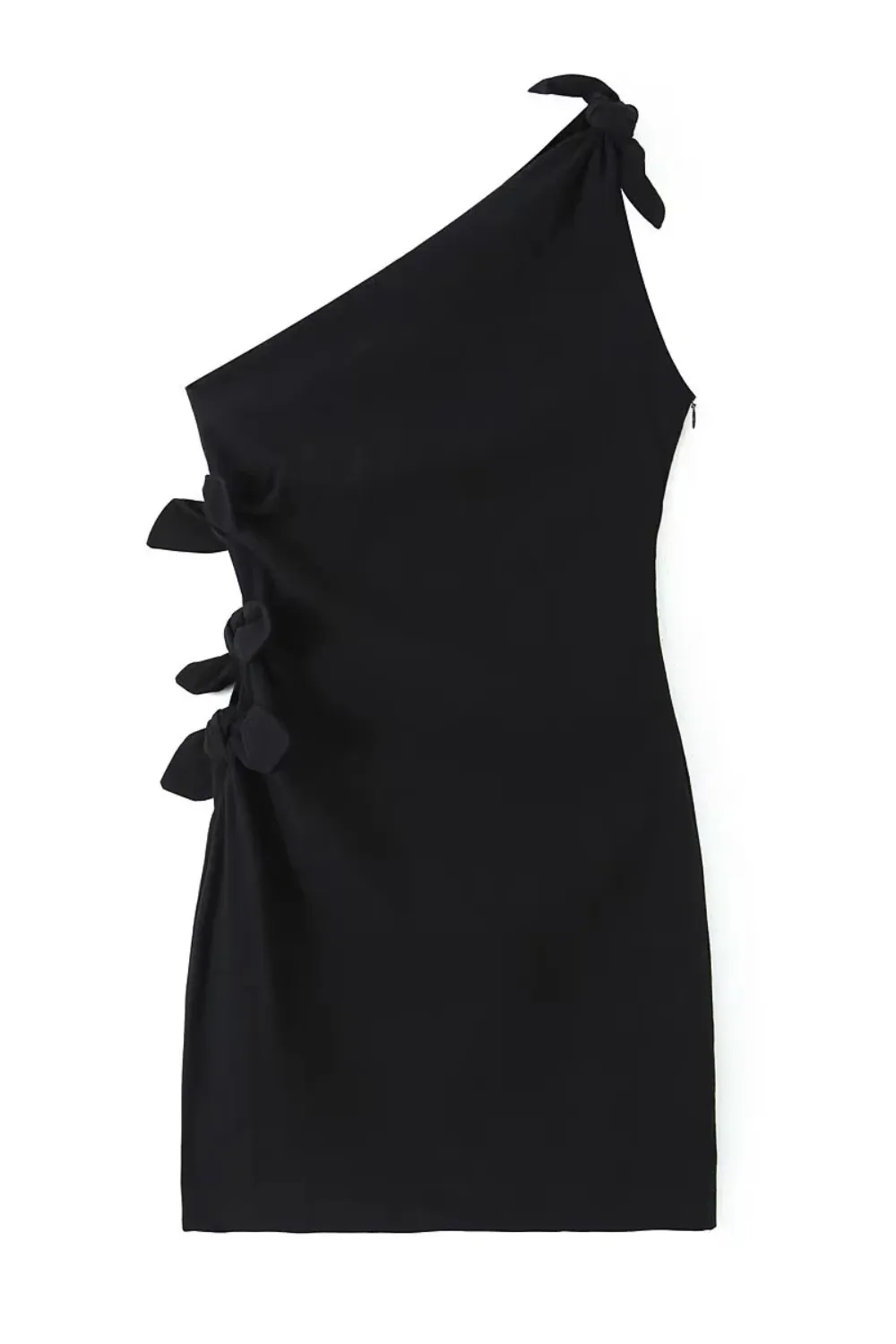 'Clara' One-Shoulder Knotted Short Dress