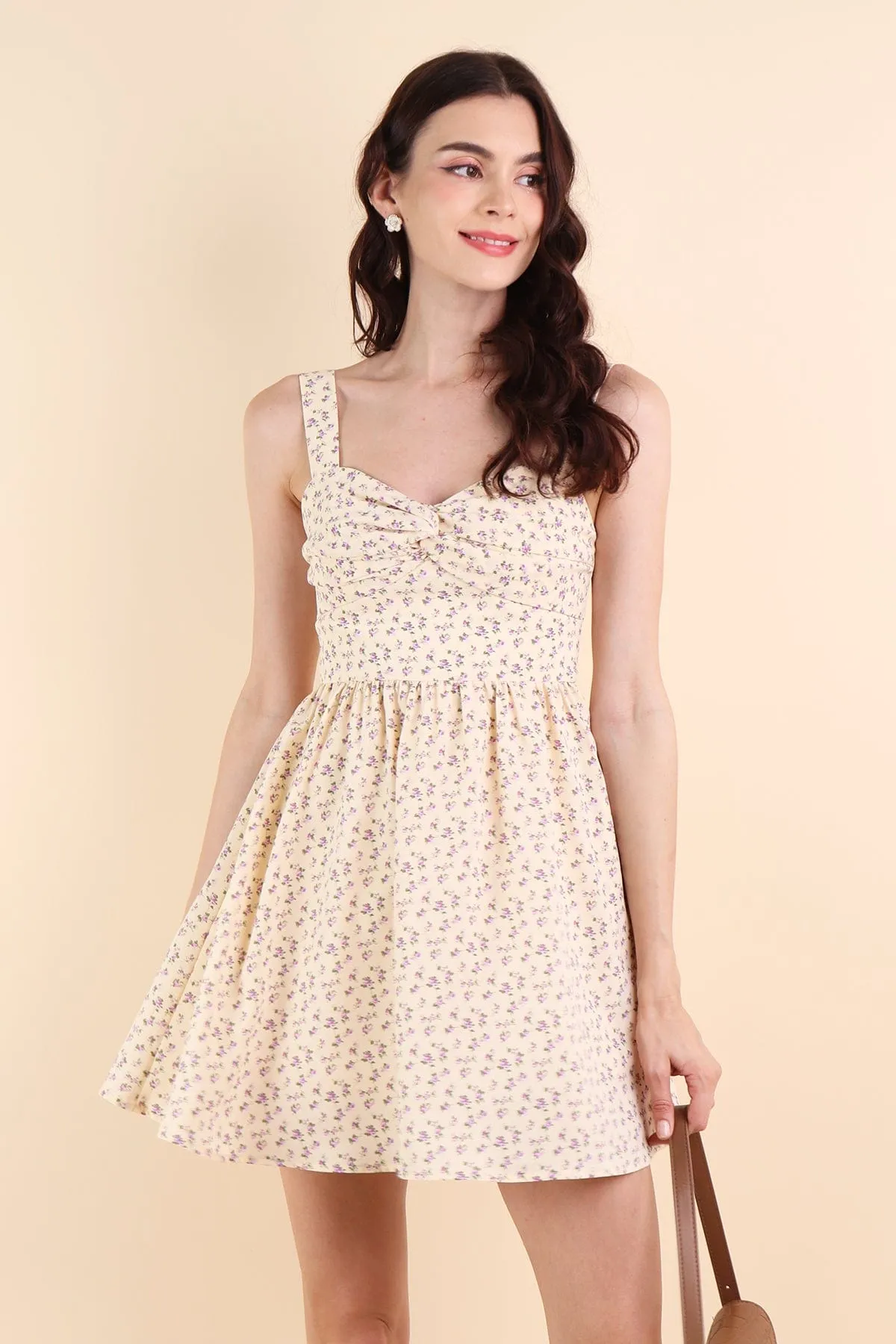 CLOVER FLORAL ROMPER DRESS IN DAFFODIL