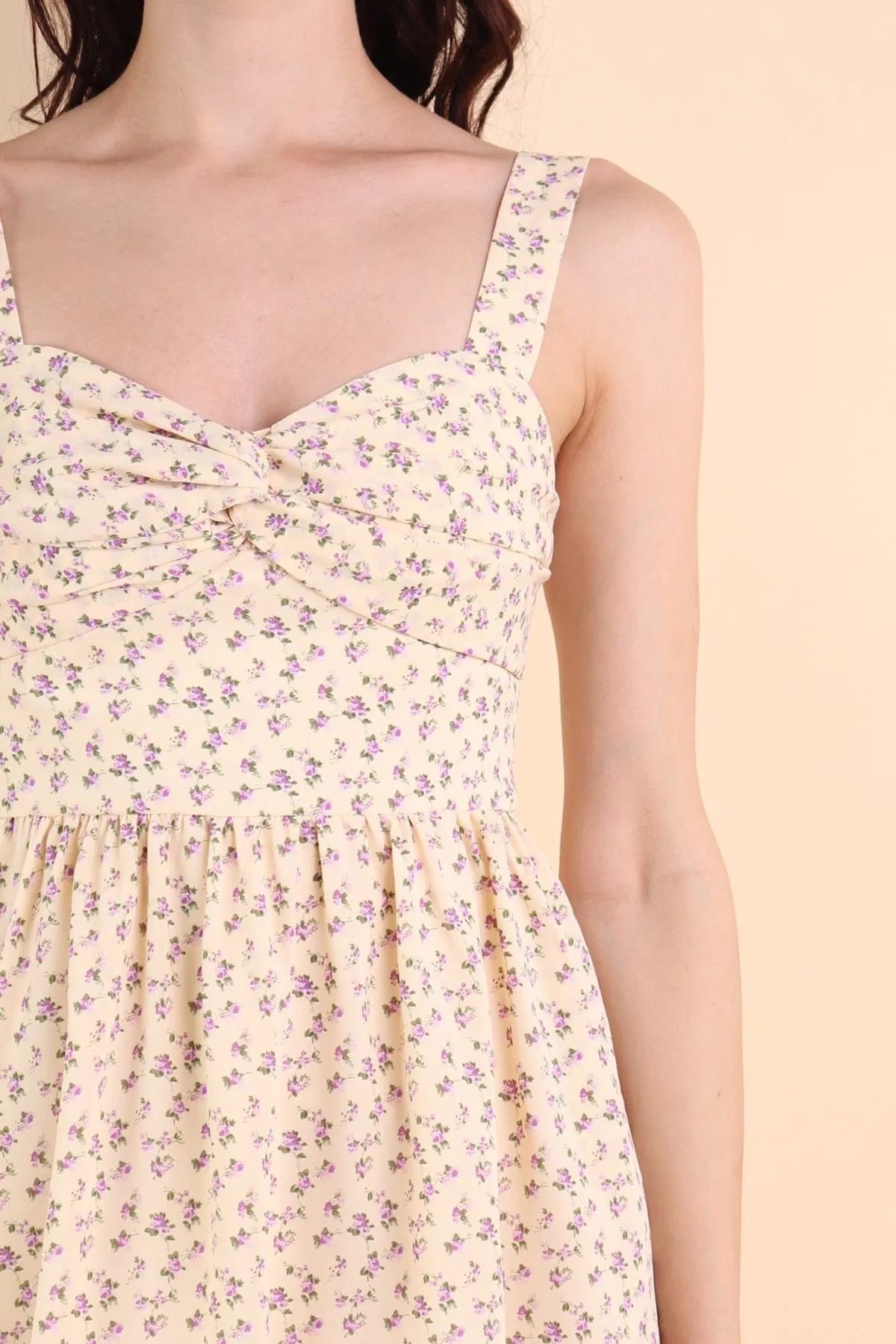 CLOVER FLORAL ROMPER DRESS IN DAFFODIL