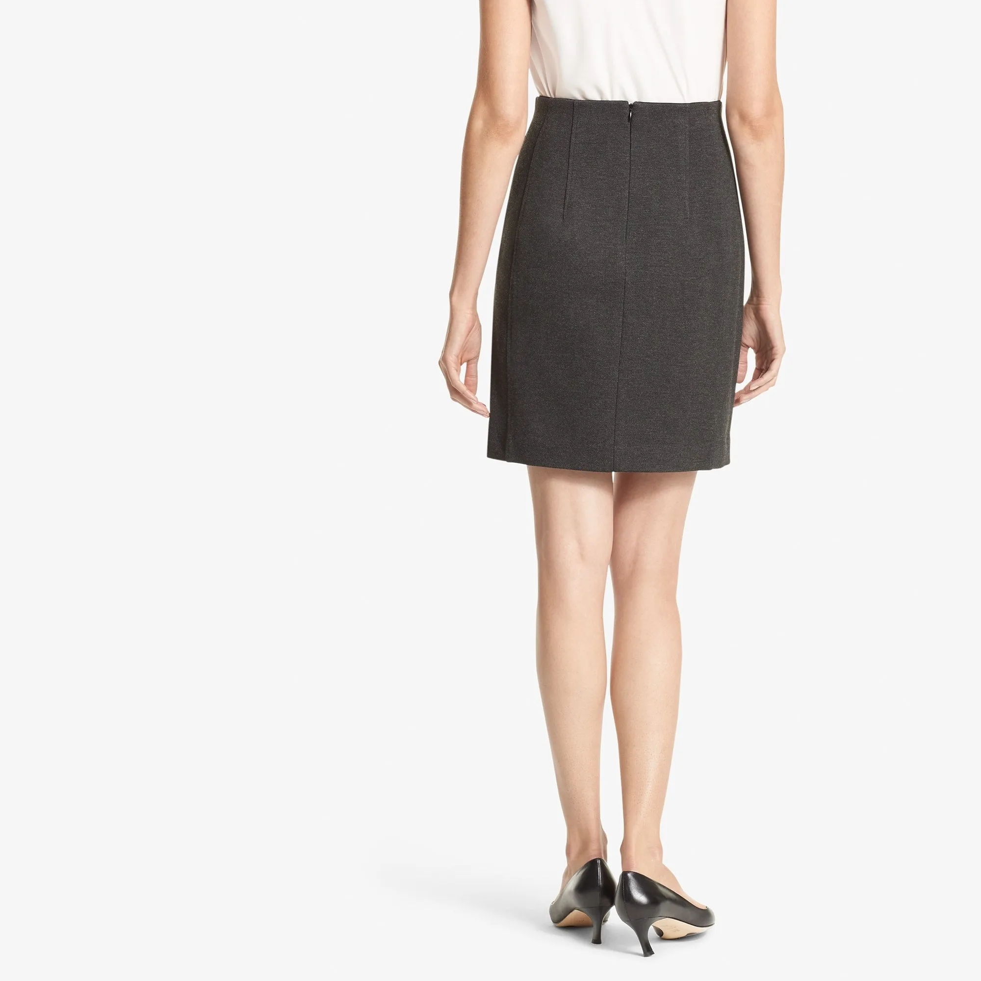 Crosby Skirt - Textured Ponte :: Charcoal