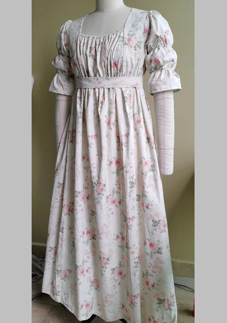 Custom Made Floral Regency Dress Period Drama Inspired Dress