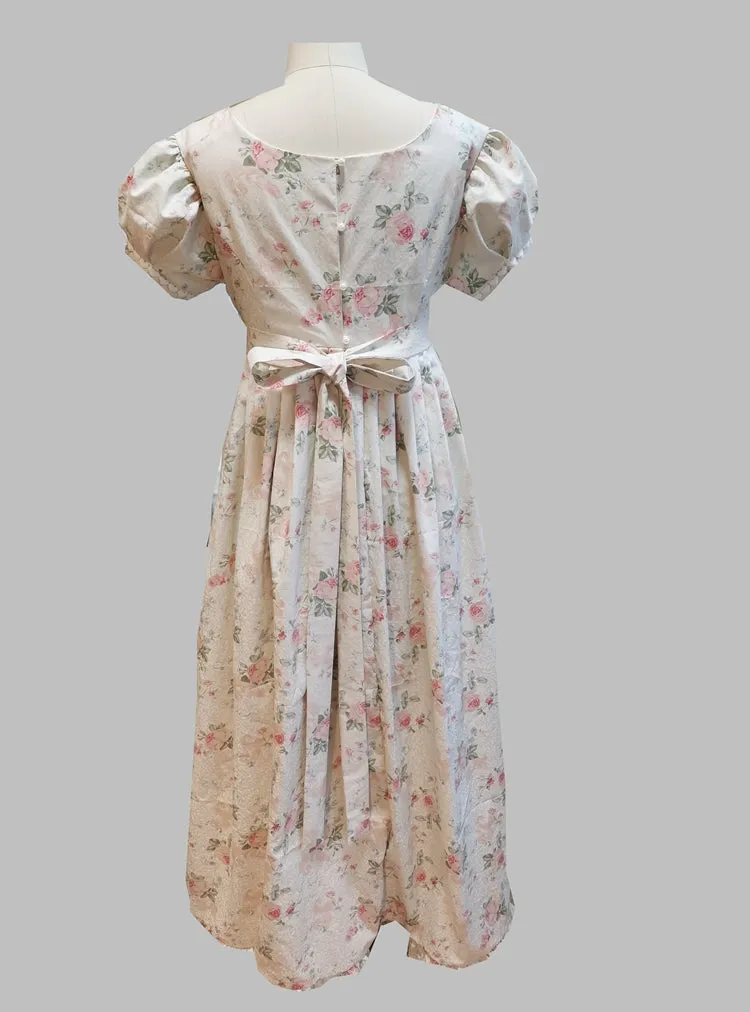 Custom Made Floral Regency Dress Period Drama Inspired Dress