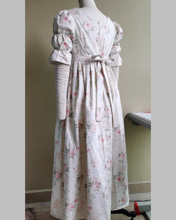 Custom Made Floral Regency Dress Period Drama Inspired Dress