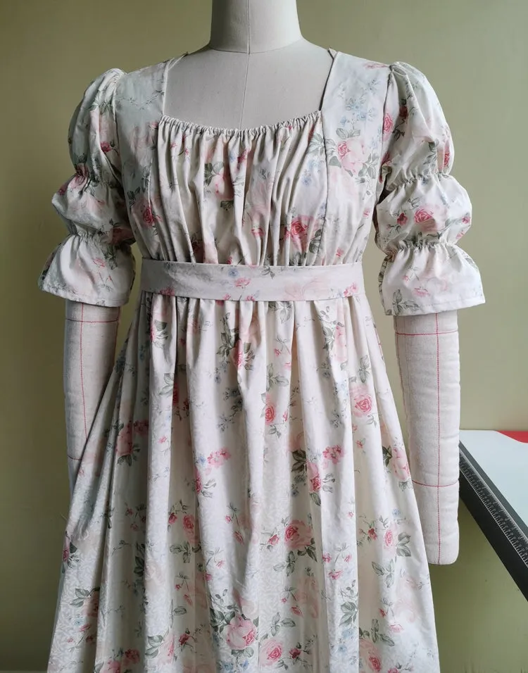 Custom Made Floral Regency Dress Period Drama Inspired Dress