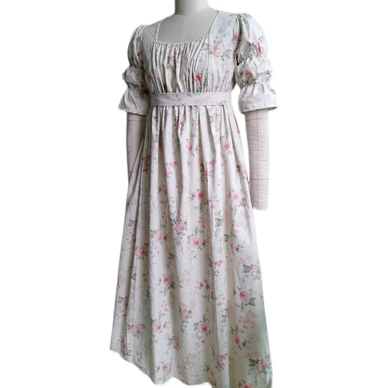 Custom Made Floral Regency Dress Period Drama Inspired Dress