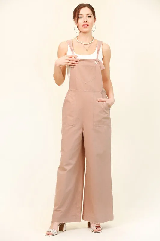 Dusty Rose Knot Detail and Wide Leg Jumpsuits