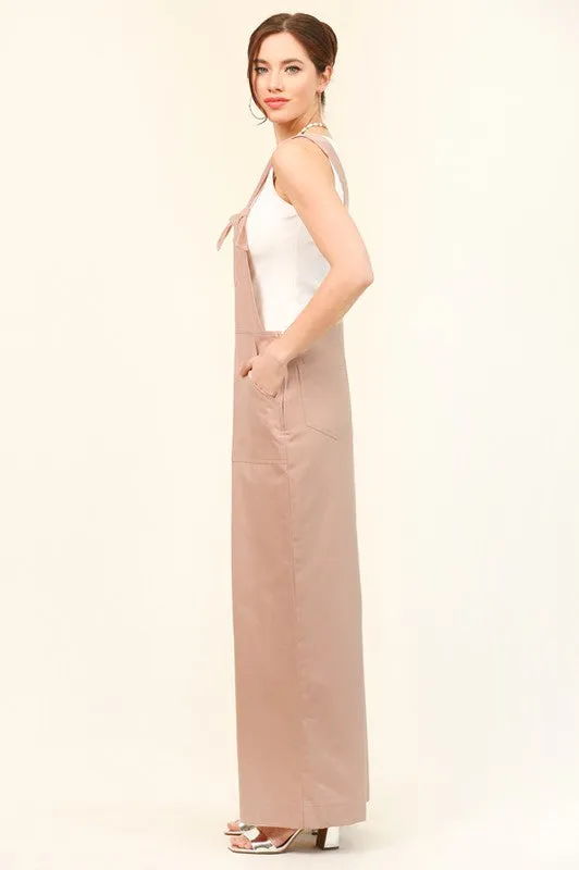 Dusty Rose Knot Detail and Wide Leg Jumpsuits