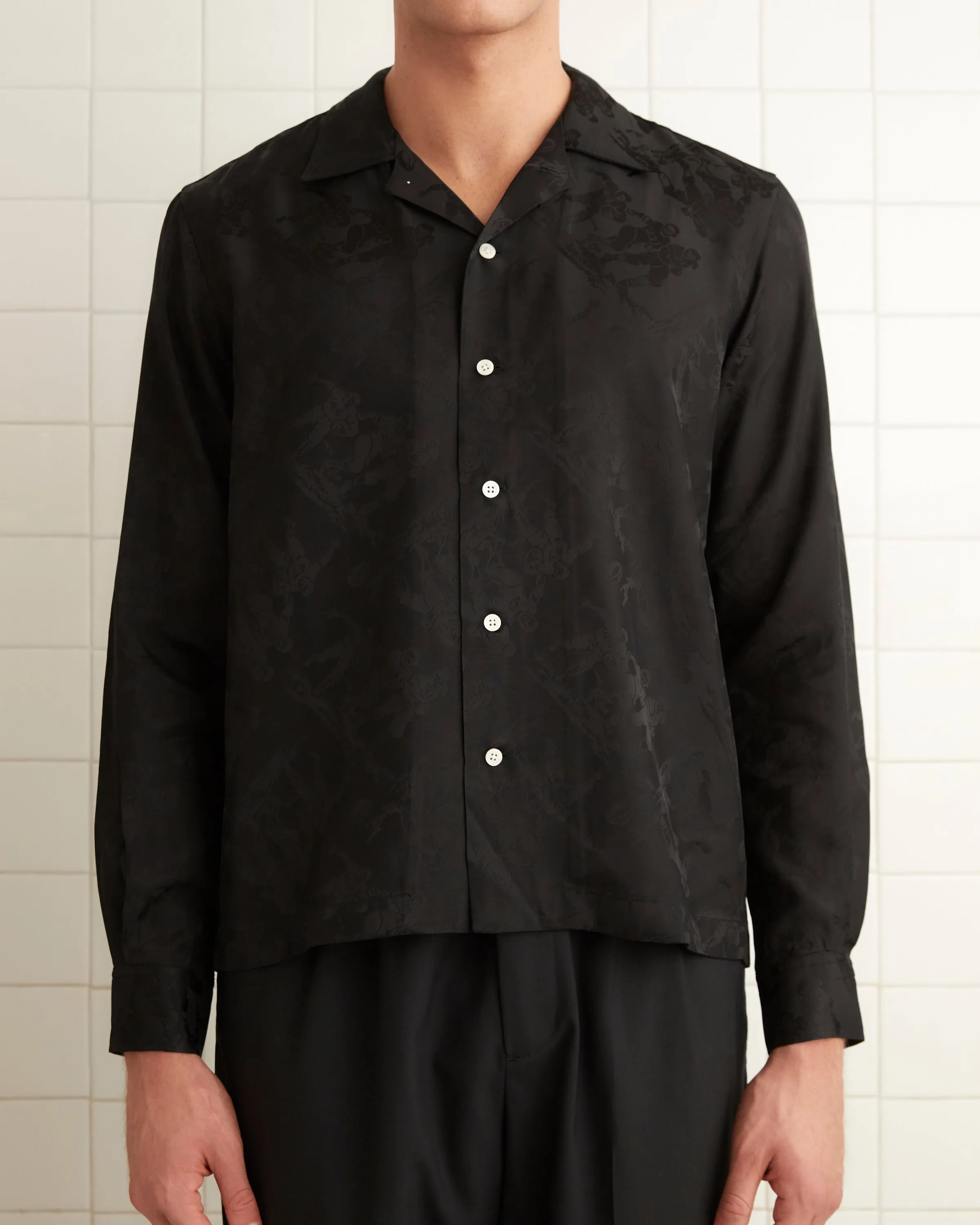 Football Jacquard Havana Shirt - Black