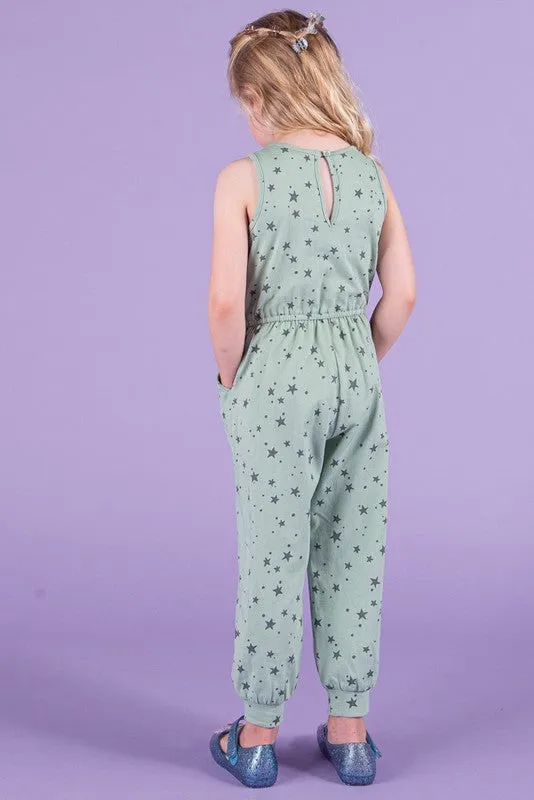 Girls Star Print Jumpsuit