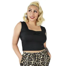 Hemet Black Pin Up Essential Crop Top