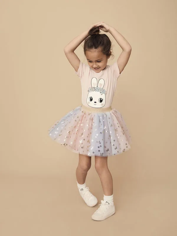 Huxbaby Rainbow Bunnies Tulle Skirt