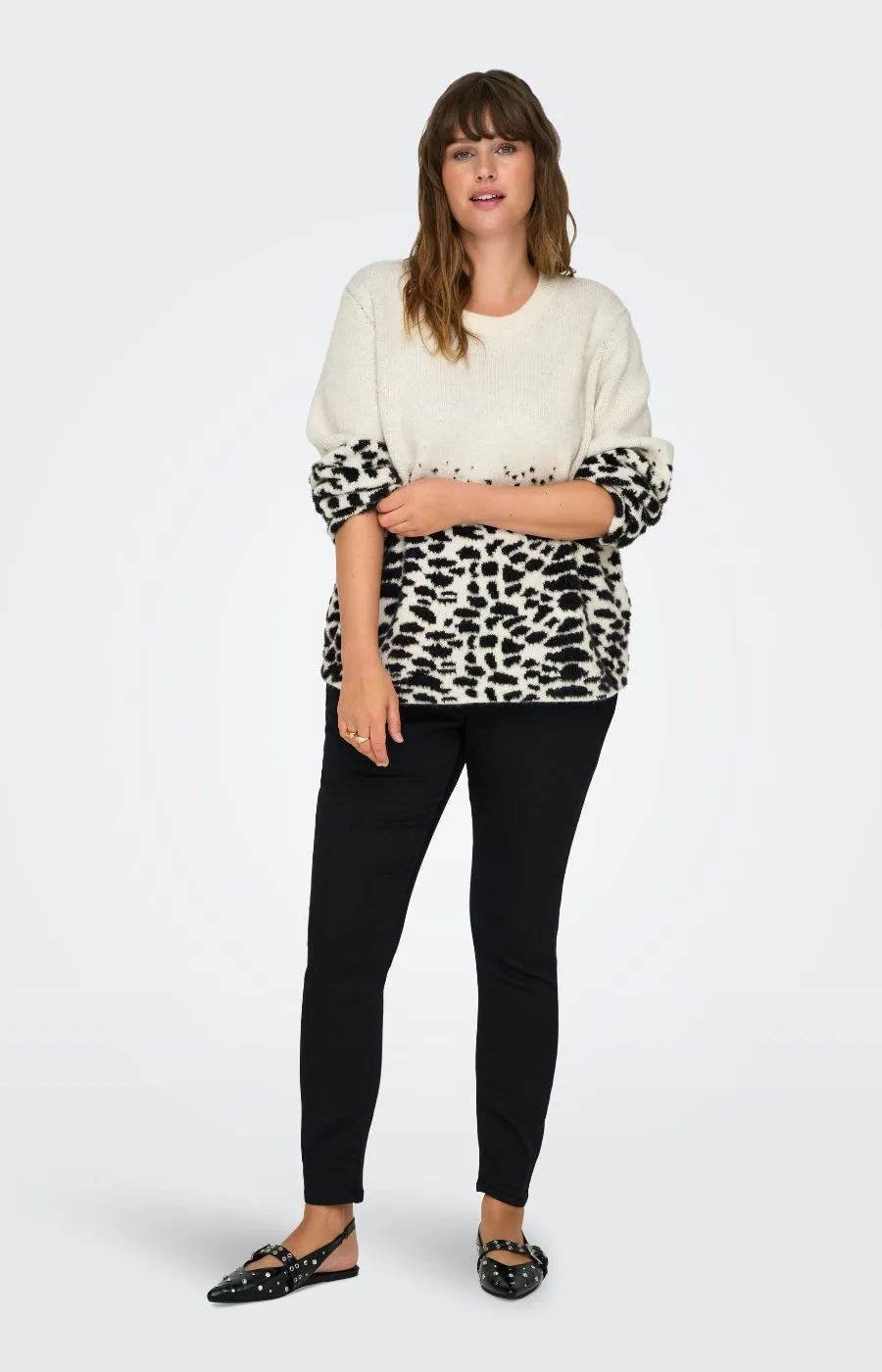 Only Carmakoma Anni Knit Jumper in Beige