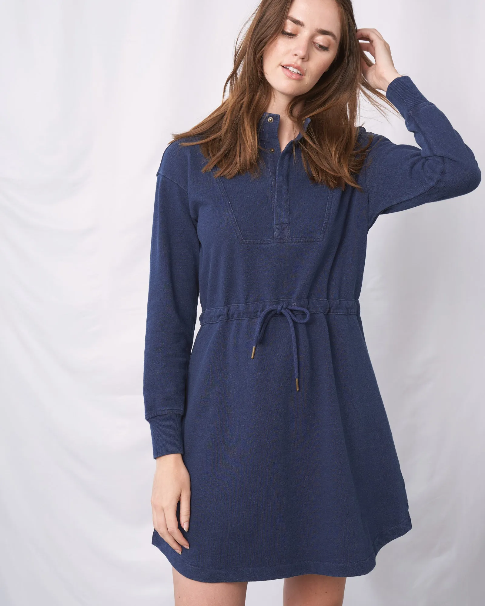 Organic Indigo Terry Mini Dress