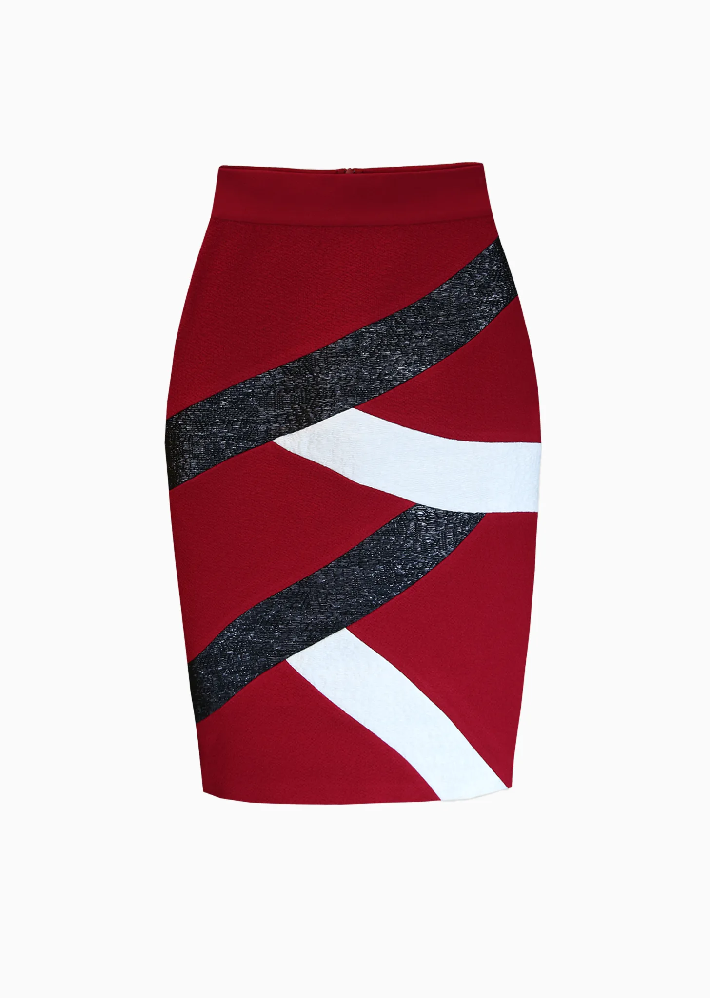 Pansy – High Waist Raffia Striped Pencil Skirt