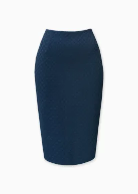 Pauline - Polka Dot Colored Pencil Skirts, Stretch Skirt