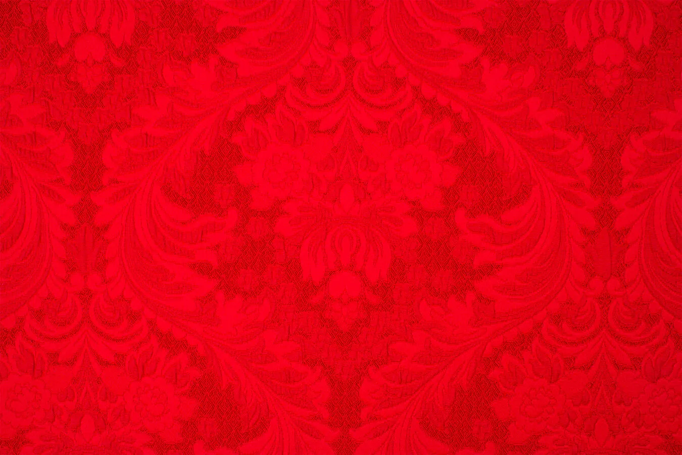 Red Floral Jacquard Stretch Cloqué