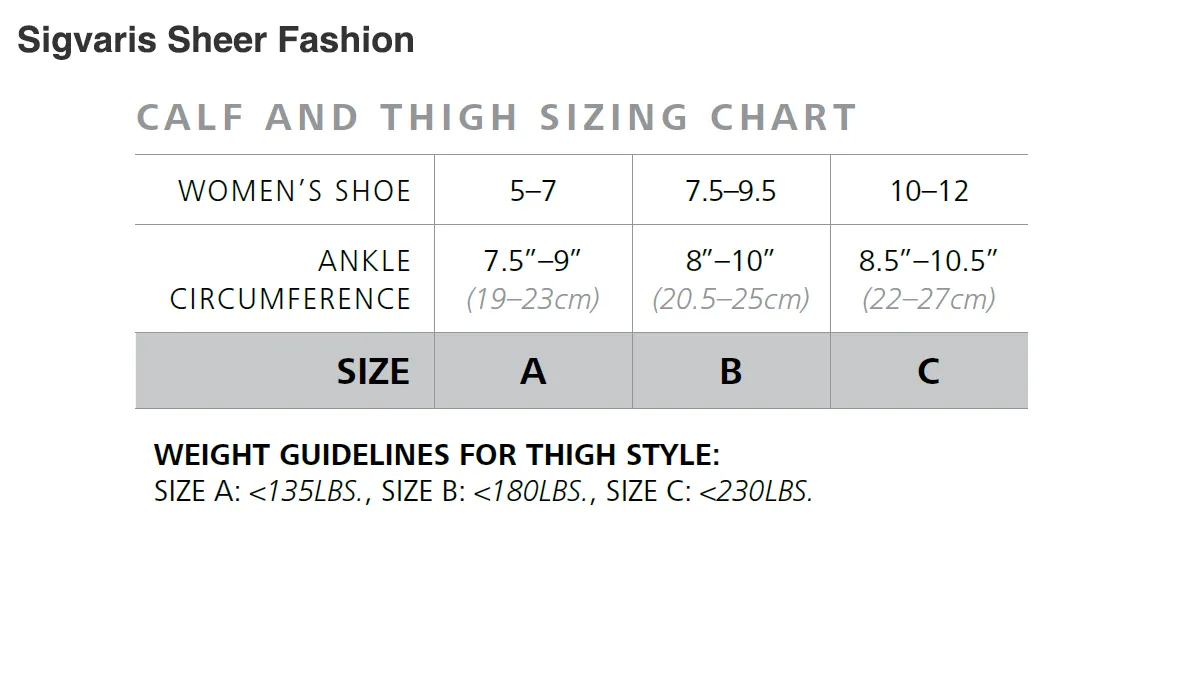 Sigvaris Sheer Fashion Thigh 15-20 mmHg